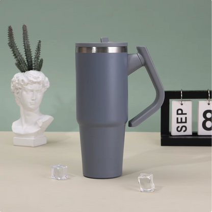Double Wall Insulated Tumbler with Rotating Handle