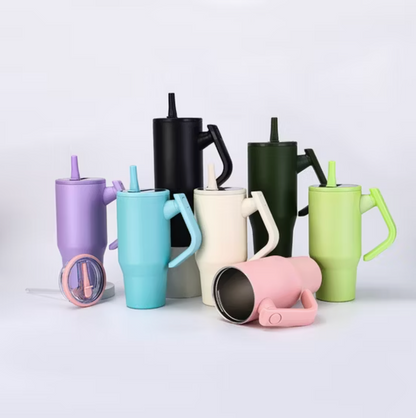 Double Wall Insulated Tumbler with Rotating Handle