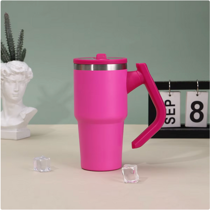 Double Wall Insulated Tumbler with Rotating Handle