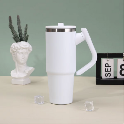 Double Wall Insulated Tumbler with Rotating Handle
