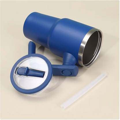 Double Wall Insulated Tumbler with Rotating Handle