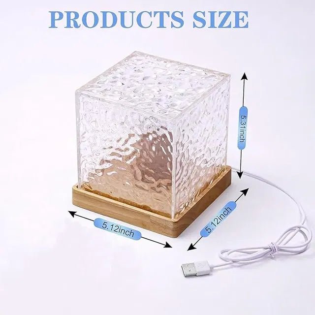 Dynamic Water Ripple Projection Light – 16 Color Changing Crystal Table Lamp with Remote Control & USB Ambient Night Light for Home Decor - Salemela.in