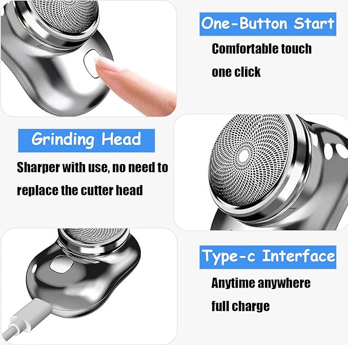 Mini-Shave Portable Electric Shaver – Waterproof Pocket Size Rechargeable Trimmer for Men - Salemela.in