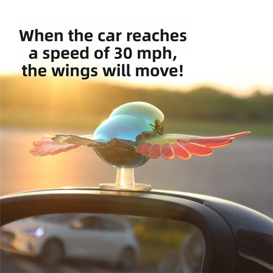 Moving Wind Swinging Bird Wings Car Dashboard Ornament – Dynamic Wind-Powered Flapping Bird for Car Mirror & Dashboard Decoration - Salemela.in