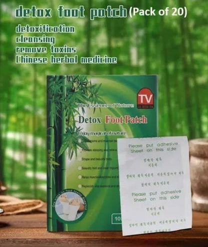 Premium Natural Detox Foot Patch for Pain Relief & Deep Cleansing (Pack of 20) - Stress Relief & Better Sleep - Salemela.in