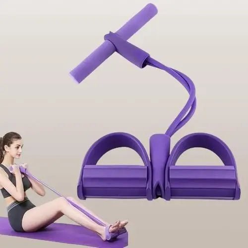 Yoga Pedal Puller Resistance Band – 4-Tube Elastic Fitness Foot Pedal Pull Rope for Home Workout - Salemela.in